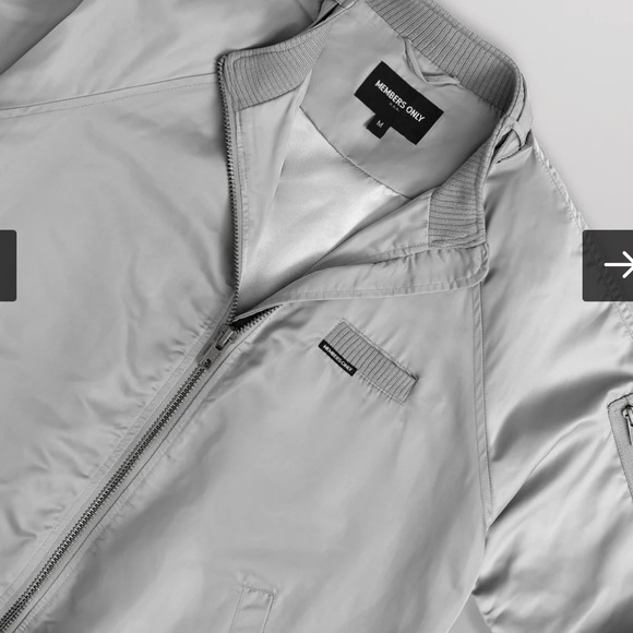 Members Only - Women’s Washed Satin Boyfriend Jacket - Size S- Silver - Picture 3 of 8